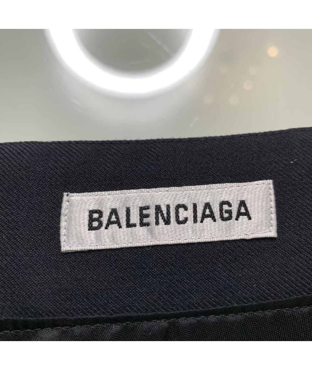 BALENCIAGA Черная шерстяная юбка мини, фото 6