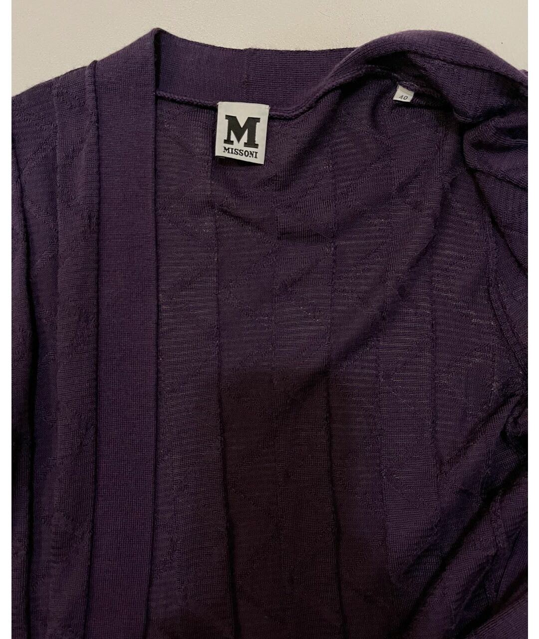 M MISSONI Фиолетовый шерстяной кардиган, фото 4