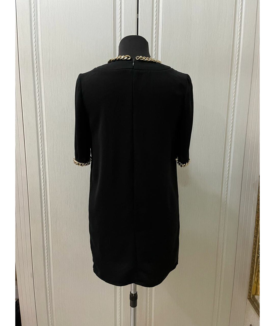 ELISABETTA FRANCHI Черное полиэстеровое повседневное платье, фото 5