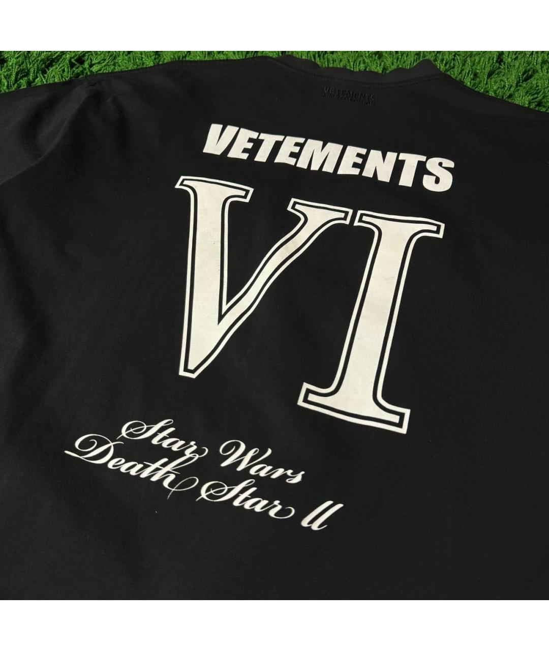 VETEMENTS Черная футболка, фото 2