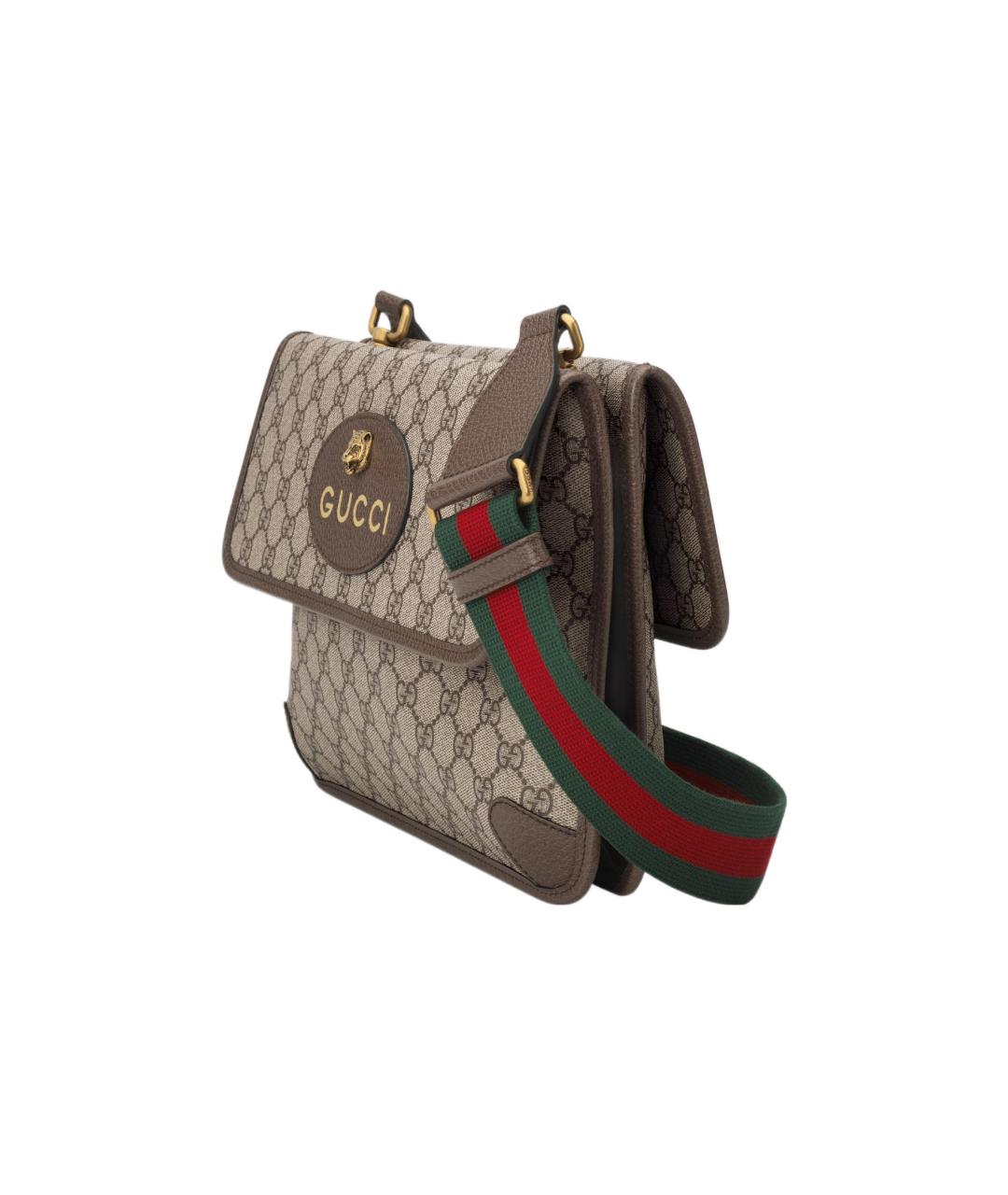 GUCCI Коричневая тканевая сумка через плечо, фото 2