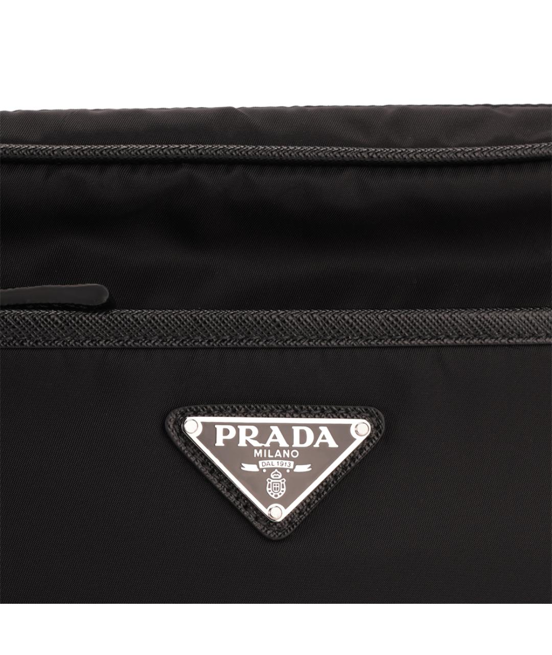 PRADA Черная тканевая сумка на плечо, фото 7