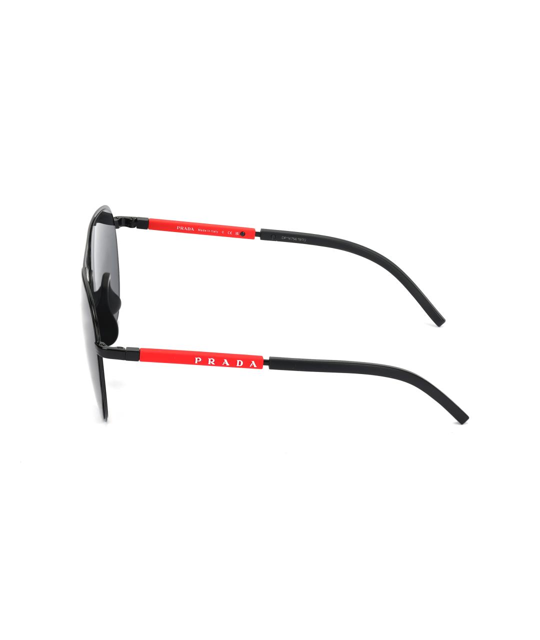 PRADA Черные металлические солнцезащитные очки, фото 4