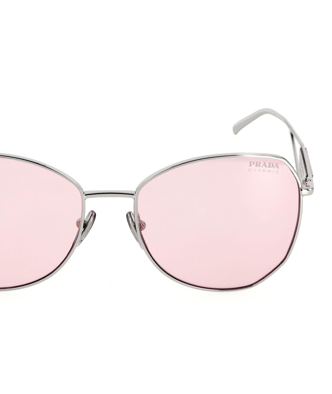 PRADA Розовые металлические солнцезащитные очки, фото 4