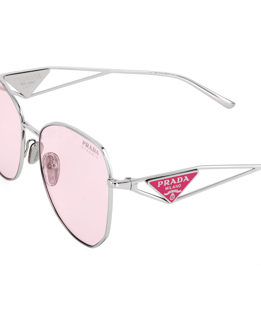PRADA Розовые металлические солнцезащитные очки, фото 5