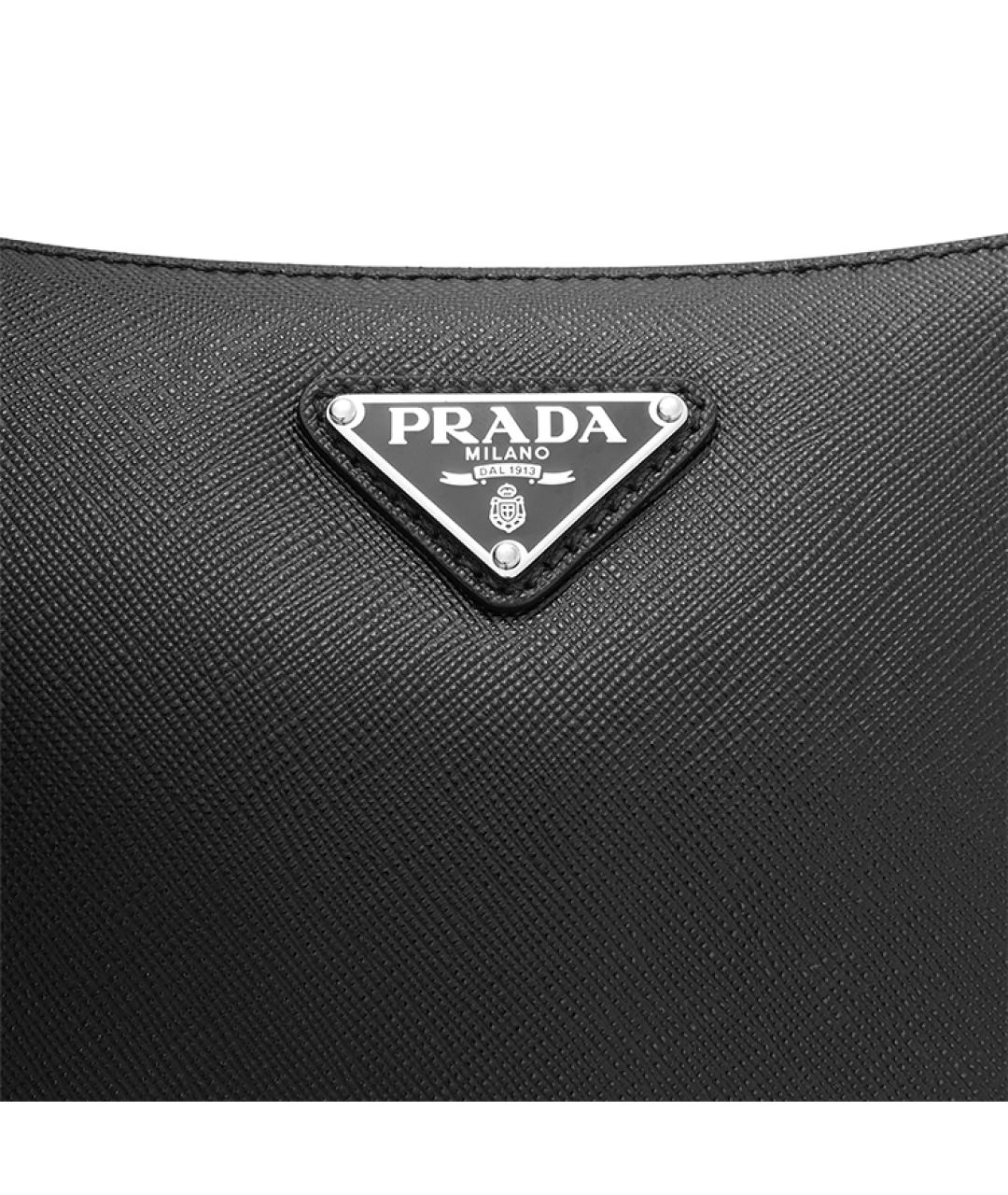 PRADA Черная кожаная сумка на плечо, фото 5