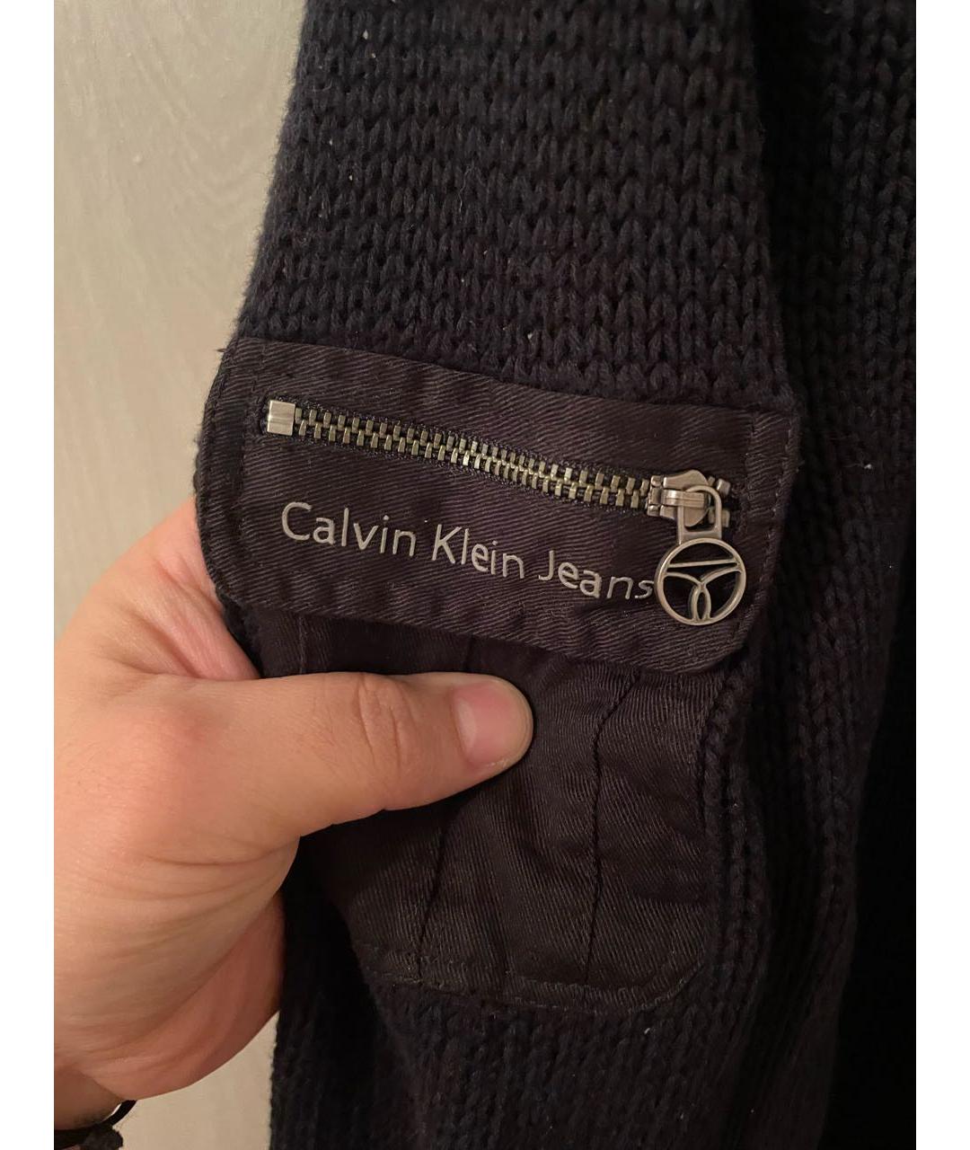 CALVIN KLEIN Черный хлопковый джемпер / свитер, фото 3