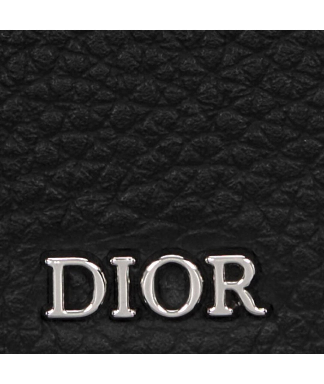 CHRISTIAN DIOR Черный кожаный кошелек, фото 5