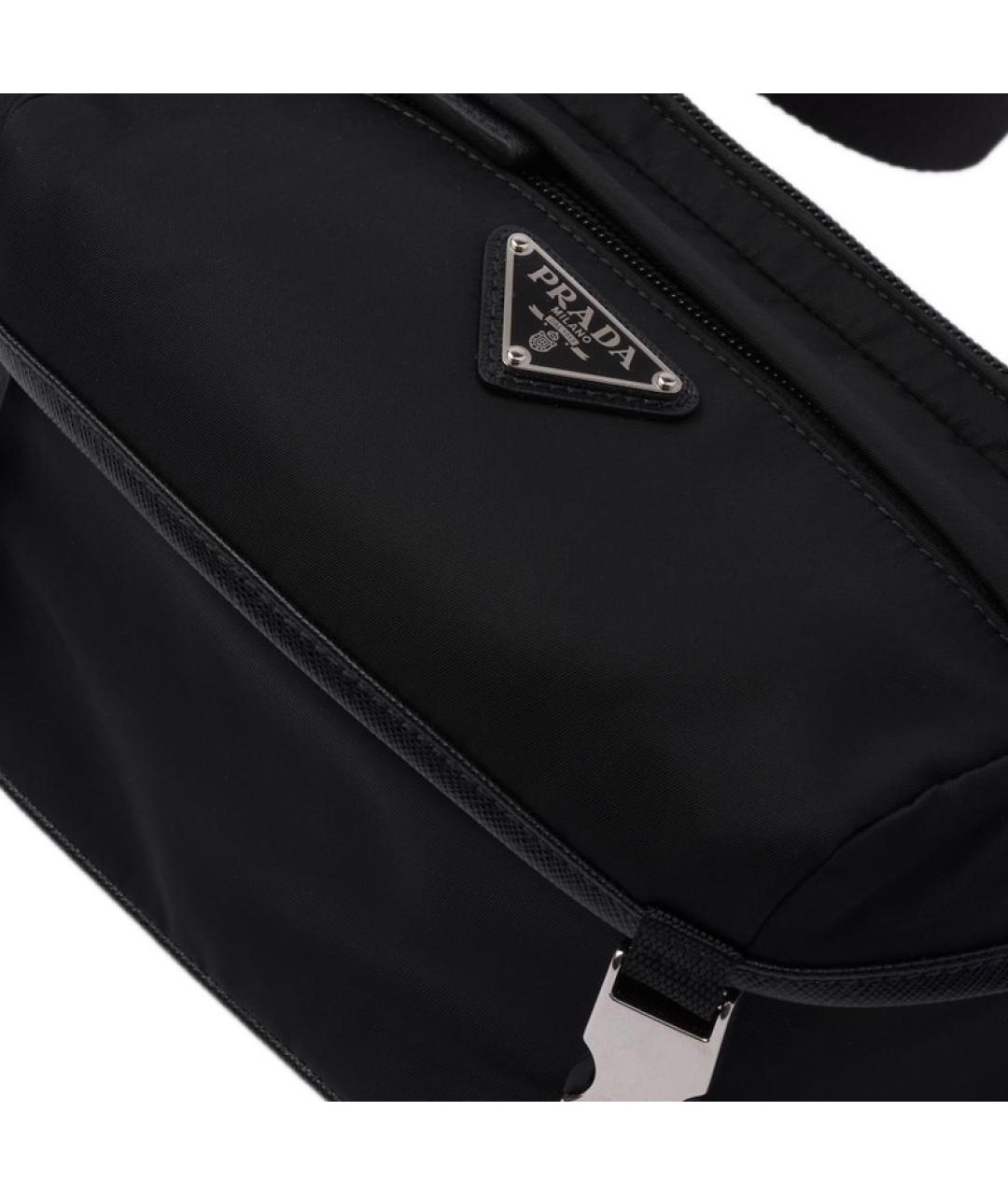 PRADA Черная тканевая сумка на плечо, фото 5