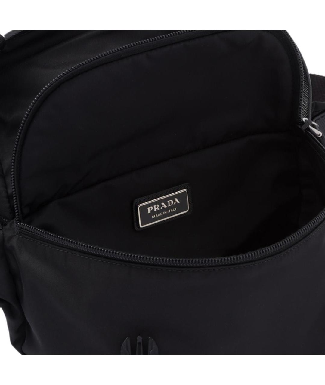 PRADA Черная тканевая сумка на плечо, фото 4