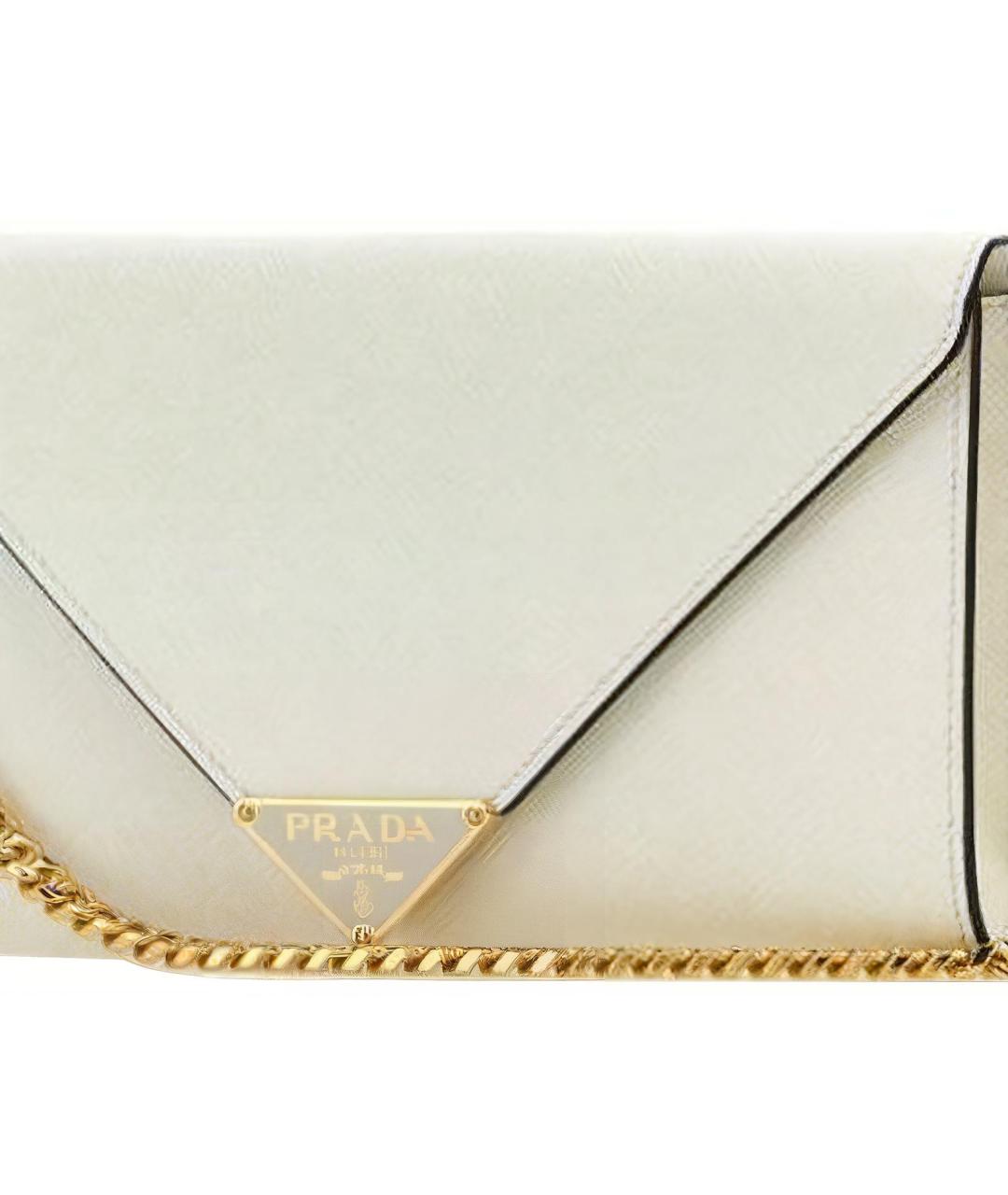 PRADA Белый кожаный кошелек, фото 3