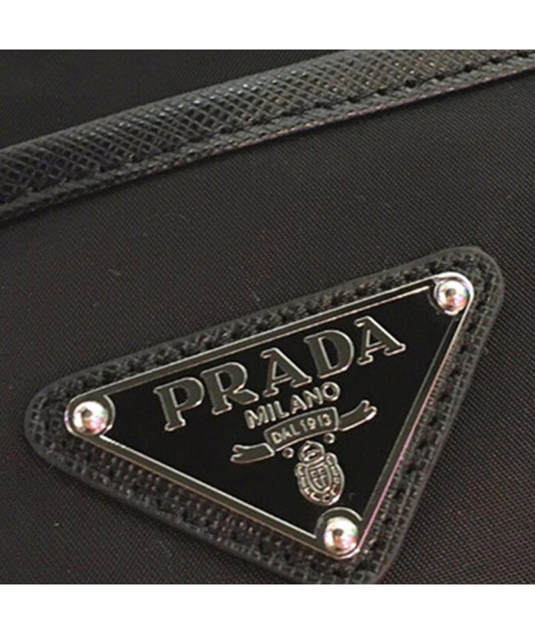 PRADA Черная тканевая сумка на плечо, фото 5