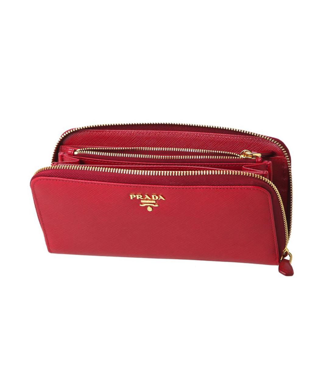 PRADA Красный кожаный кошелек, фото 4