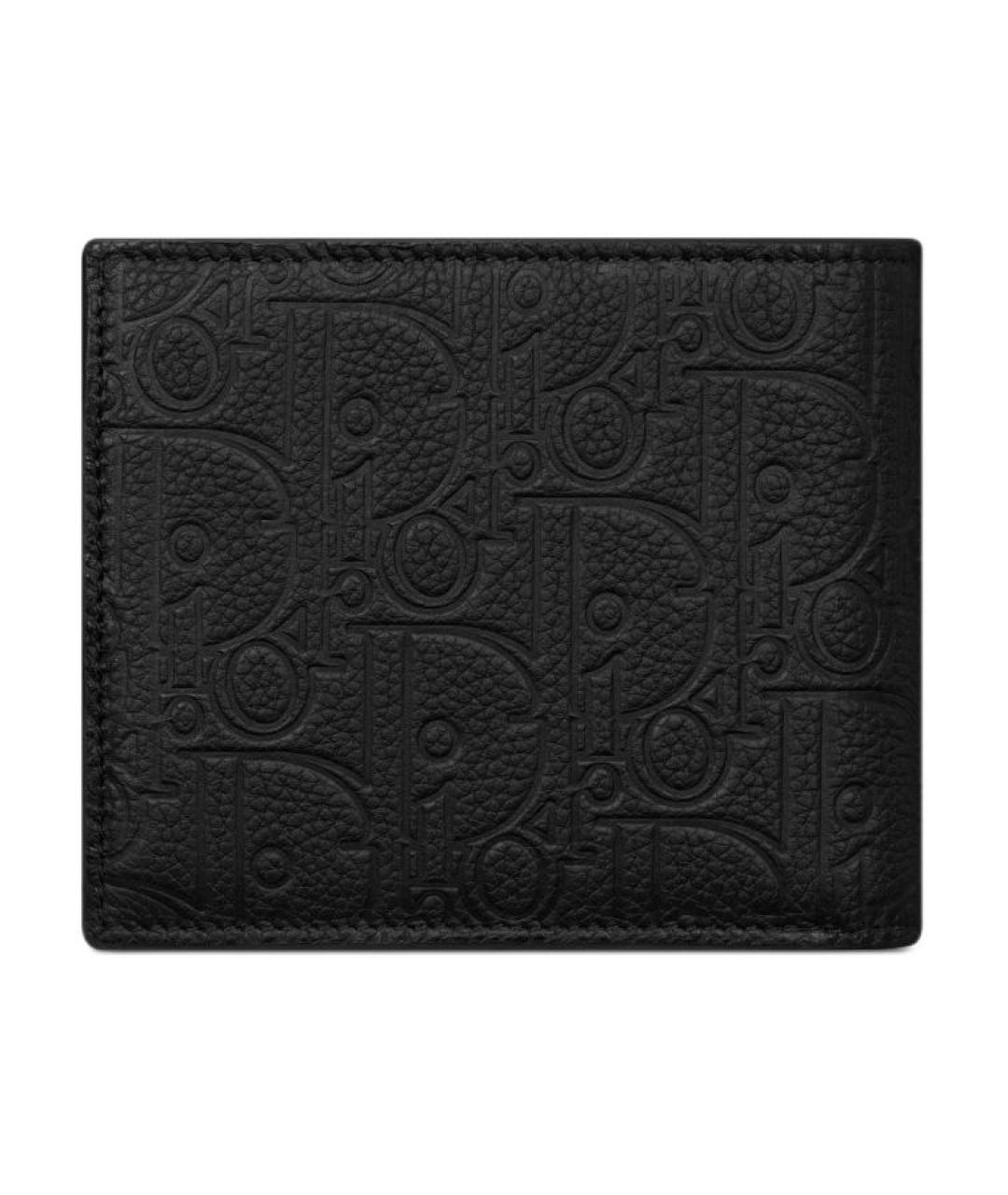 CHRISTIAN DIOR Черный кожаный кошелек, фото 2