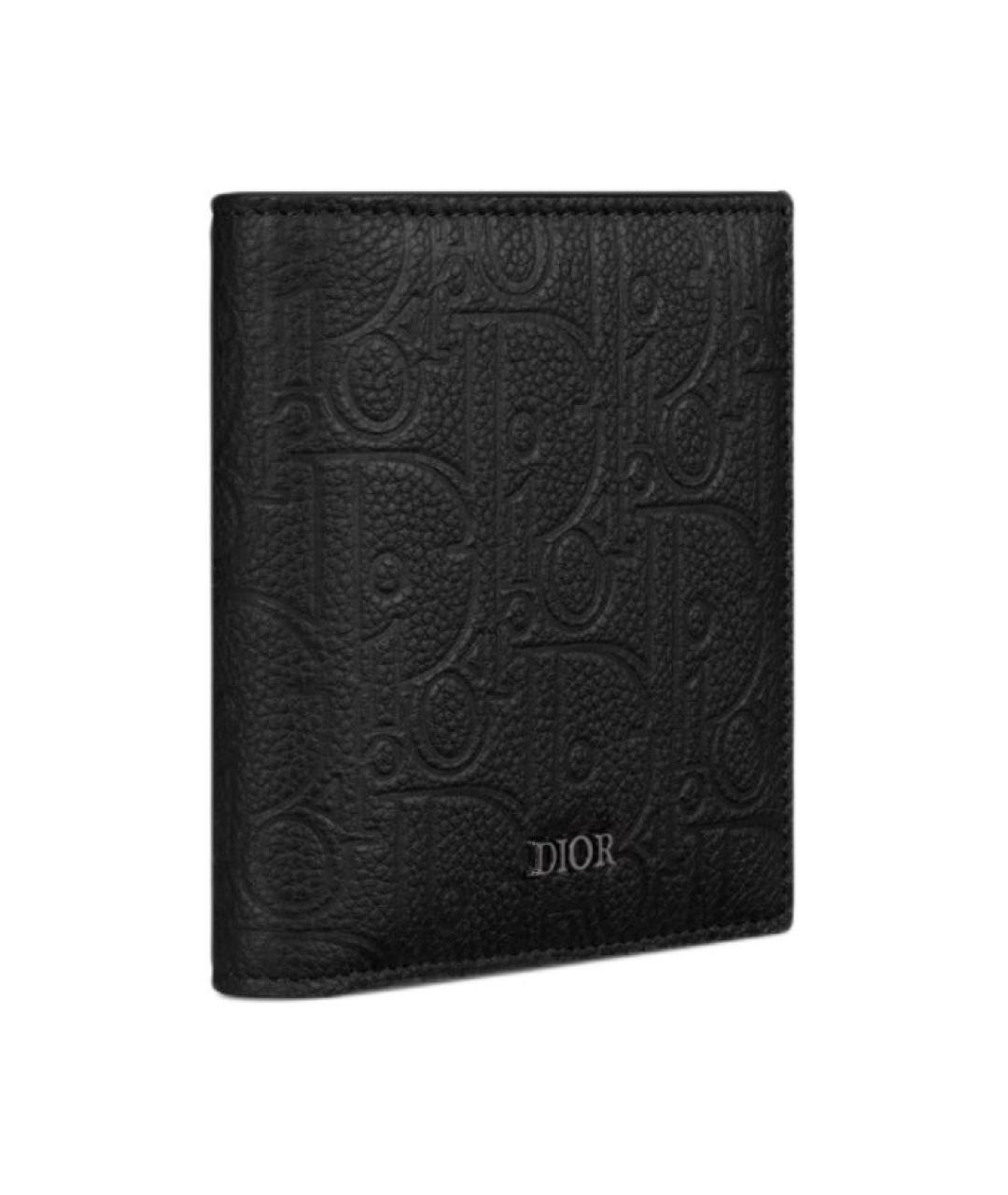 CHRISTIAN DIOR Черный кожаный кошелек, фото 3