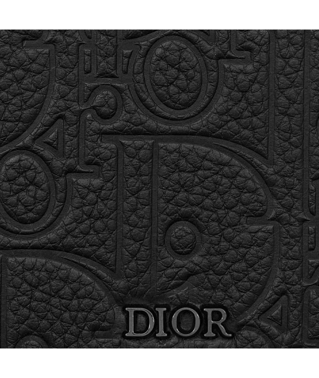 CHRISTIAN DIOR Черный кожаный кошелек, фото 5