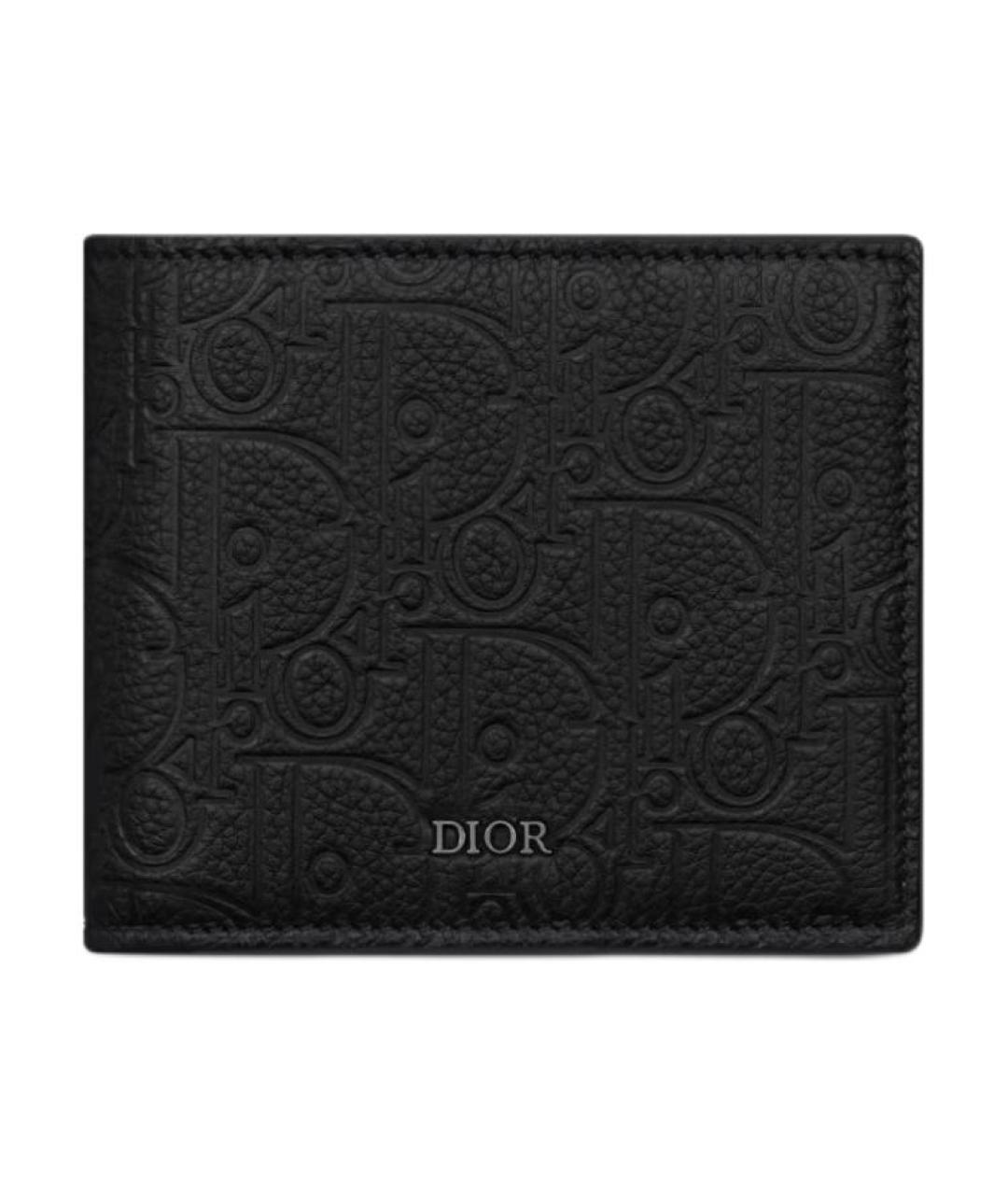 CHRISTIAN DIOR Черный кожаный кошелек, фото 1