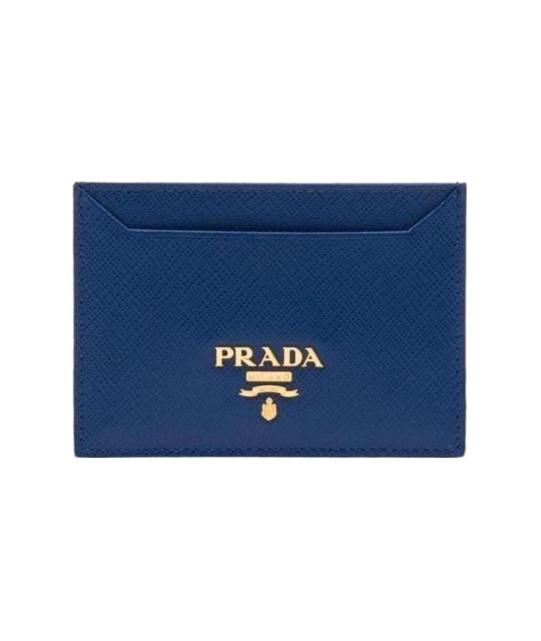 PRADA Синий кожаный кардхолдер, фото 1