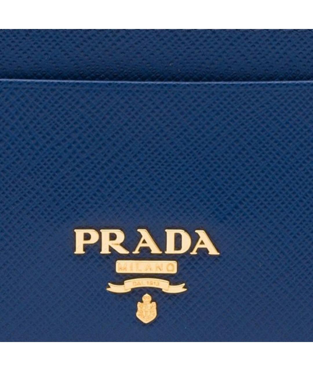 PRADA Синий кожаный кардхолдер, фото 3