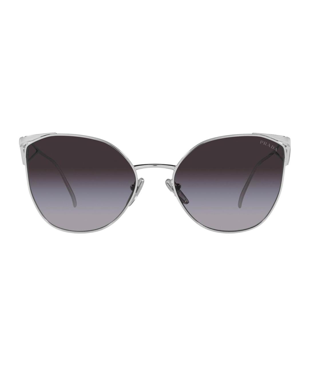 PRADA Серебряные металлические солнцезащитные очки, фото 2