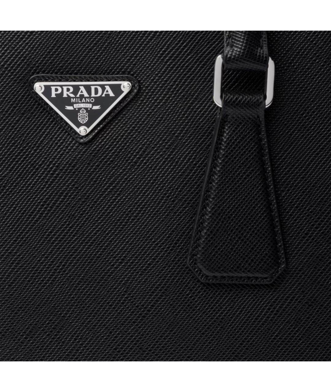 PRADA Черная кожаная сумка тоут, фото 5