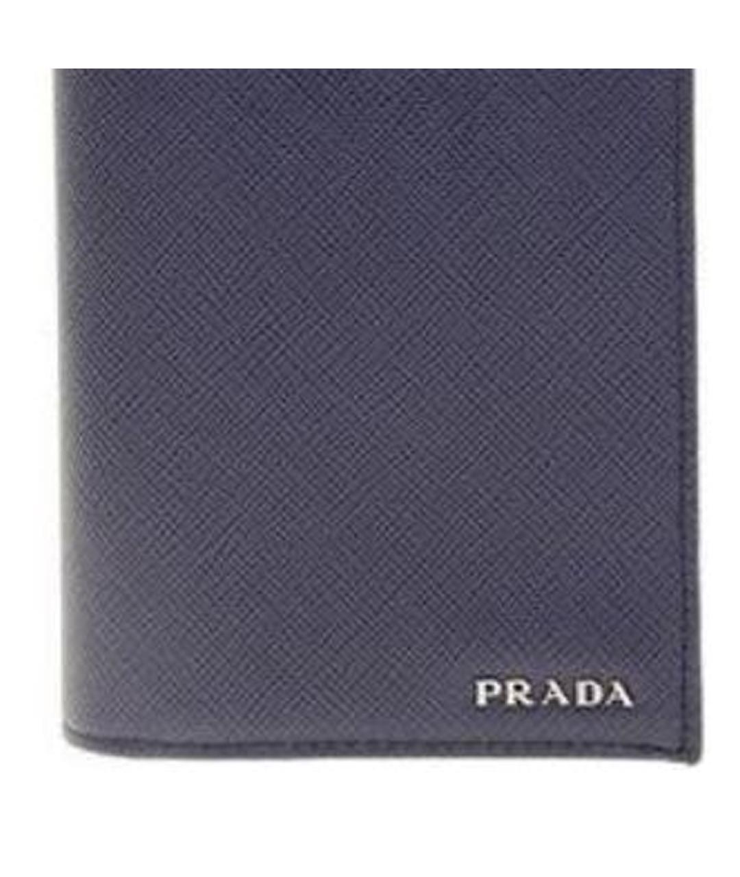 PRADA Темно-синий кожаный кошелек, фото 6