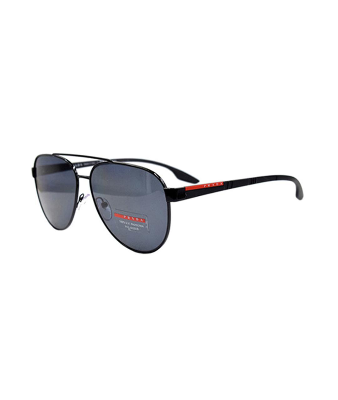 PRADA Черные металлические солнцезащитные очки, фото 4