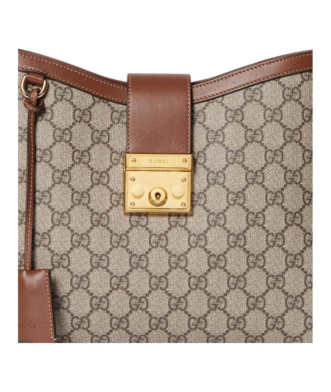 GUCCI Коричневая тканевая сумка через плечо, фото 8