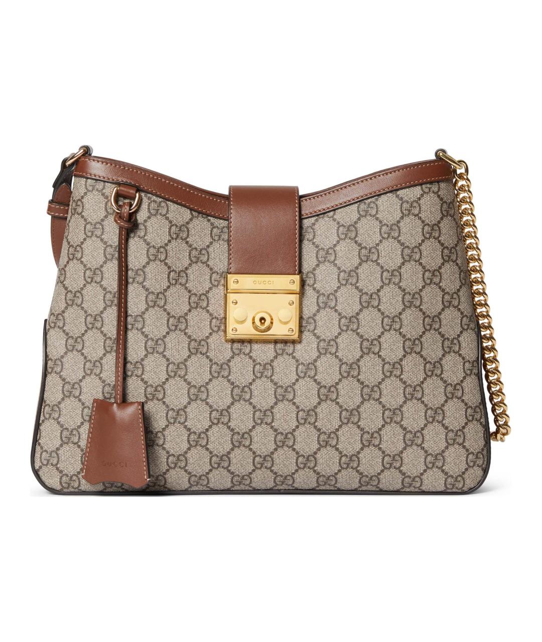 GUCCI Коричневая тканевая сумка через плечо, фото 1