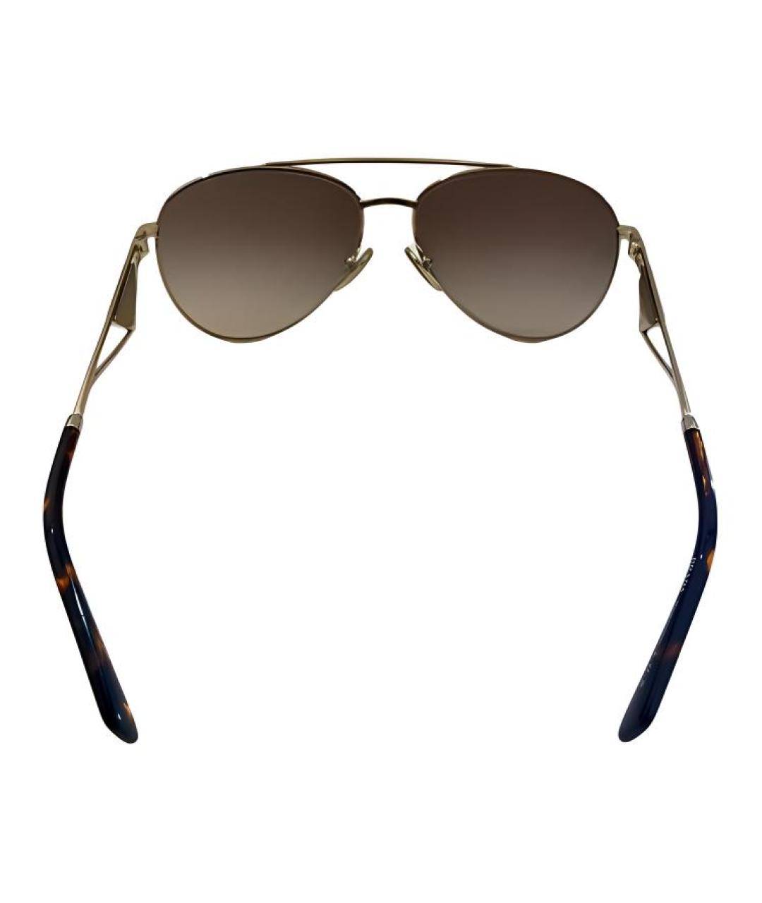 PRADA Золотые металлические солнцезащитные очки, фото 3