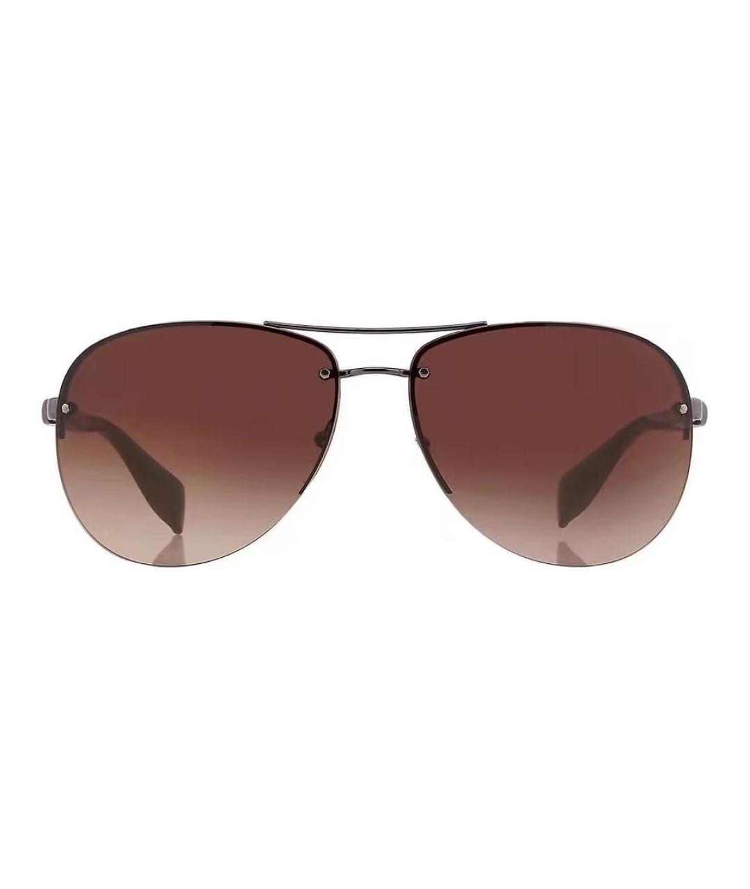 PRADA Коричневые металлические солнцезащитные очки, фото 3