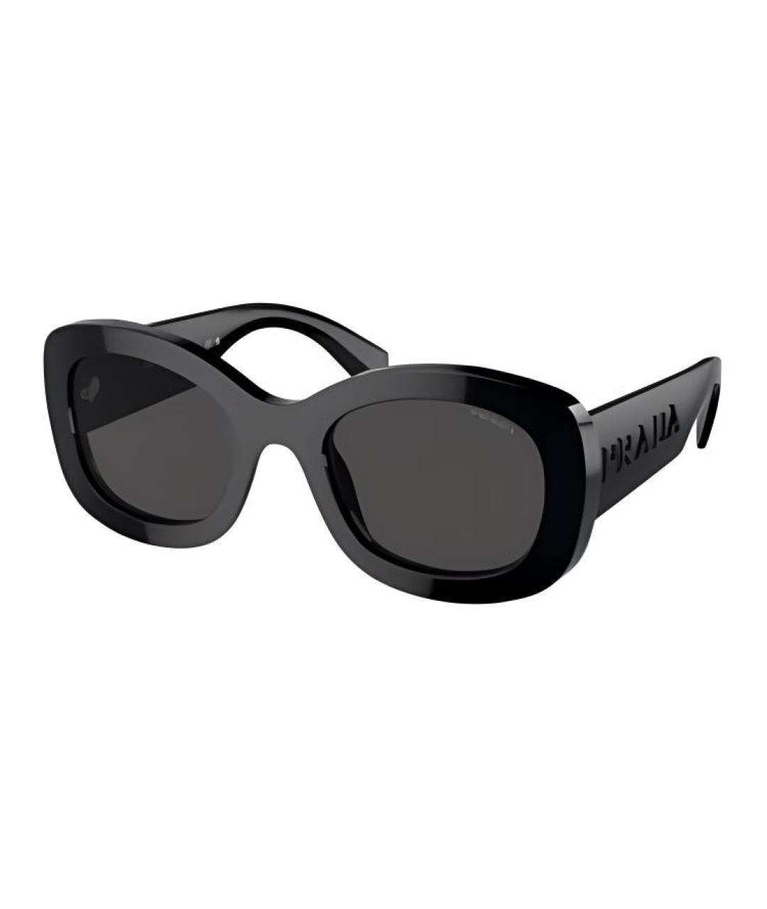 PRADA Черные пластиковые солнцезащитные очки, фото 1