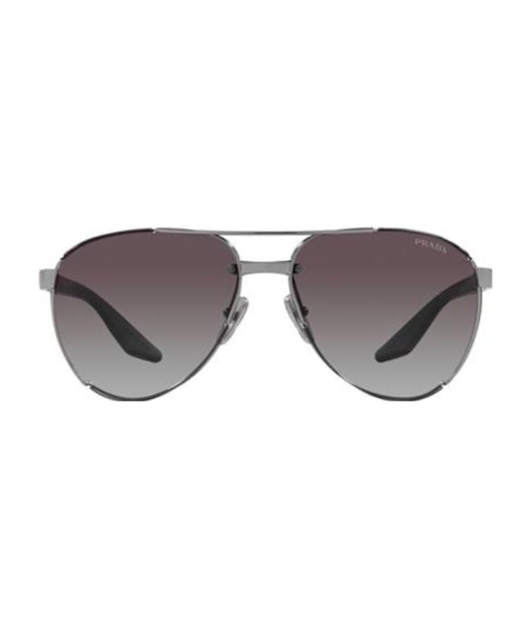 PRADA Черные металлические солнцезащитные очки, фото 1