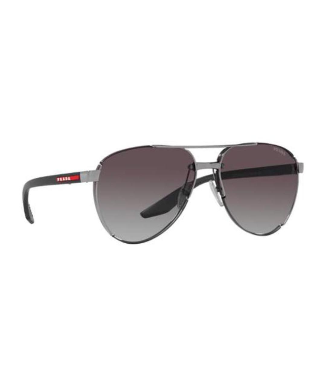 PRADA Черные металлические солнцезащитные очки, фото 2