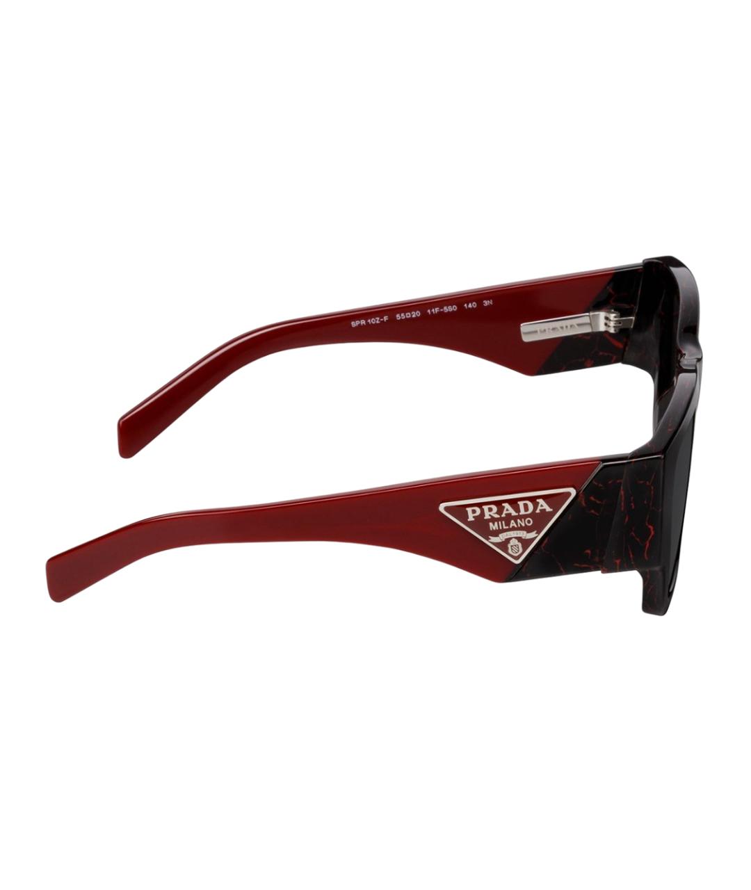 PRADA Красные пластиковые солнцезащитные очки, фото 3