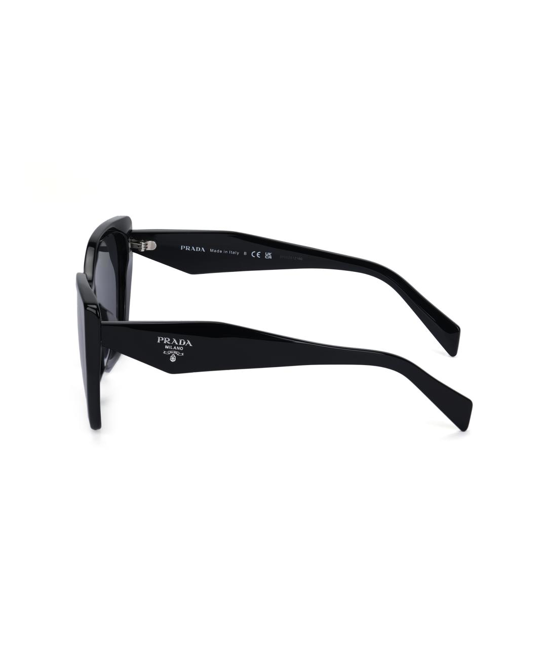 PRADA Черные пластиковые солнцезащитные очки, фото 3