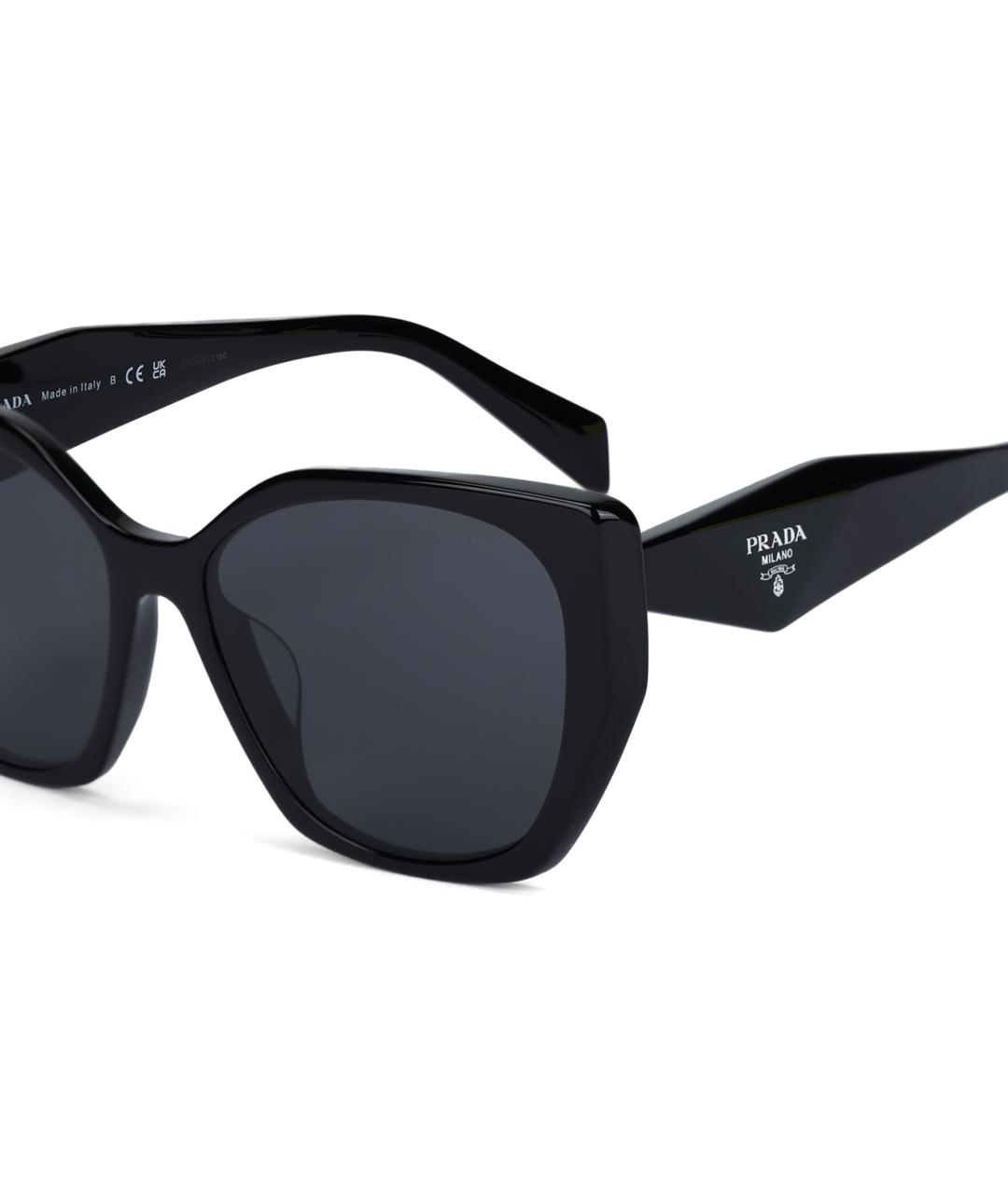 PRADA Черные пластиковые солнцезащитные очки, фото 4