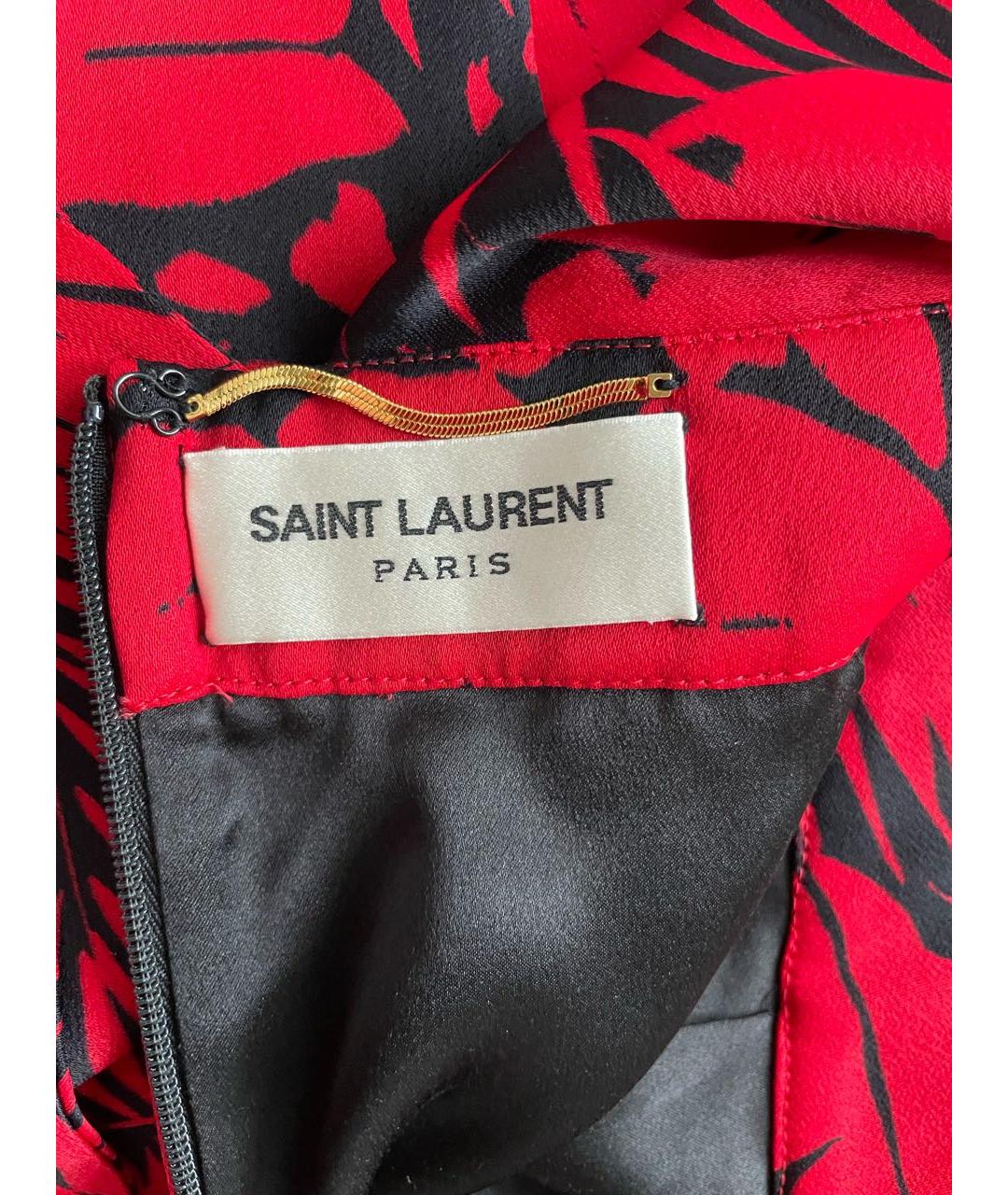 SAINT LAURENT Красный шелковый комбинезон, фото 6