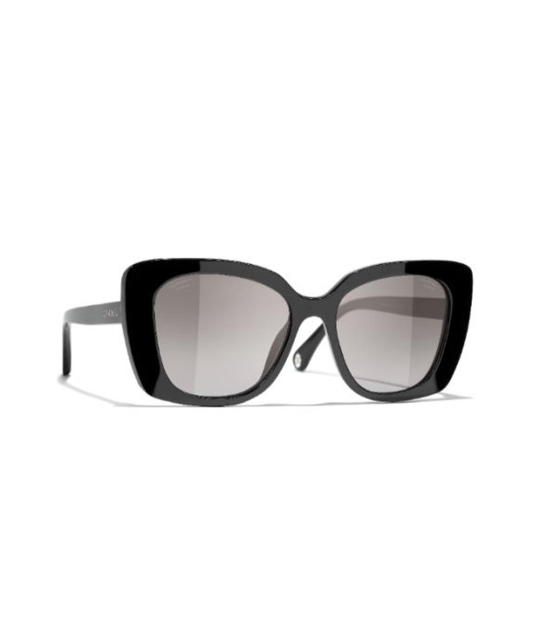 CHANEL Черные пластиковые солнцезащитные очки, фото 1