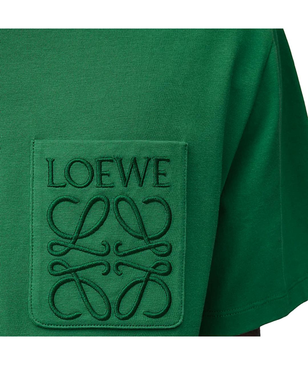 LOEWE Зеленая хлопковая футболка, фото 5