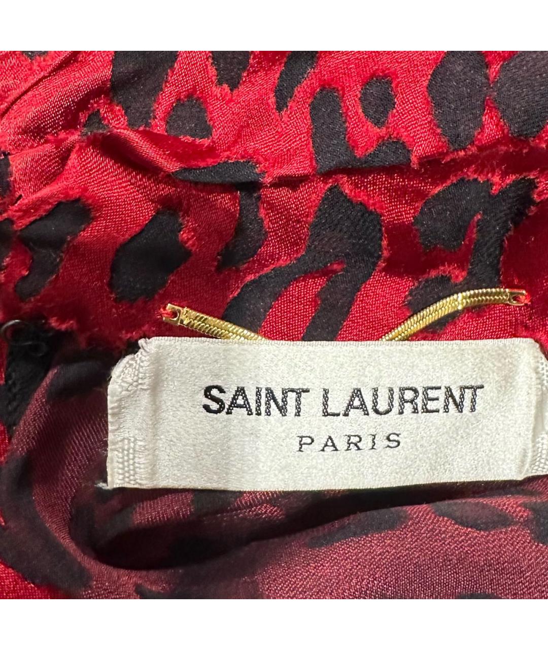 SAINT LAURENT Красное вискозное коктейльное платье, фото 5