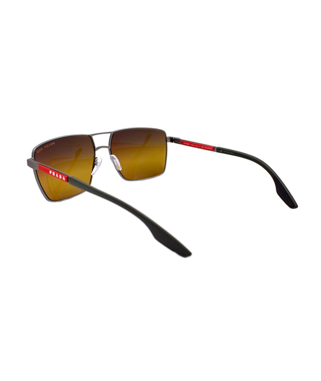 PRADA Серые металлические солнцезащитные очки, фото 3