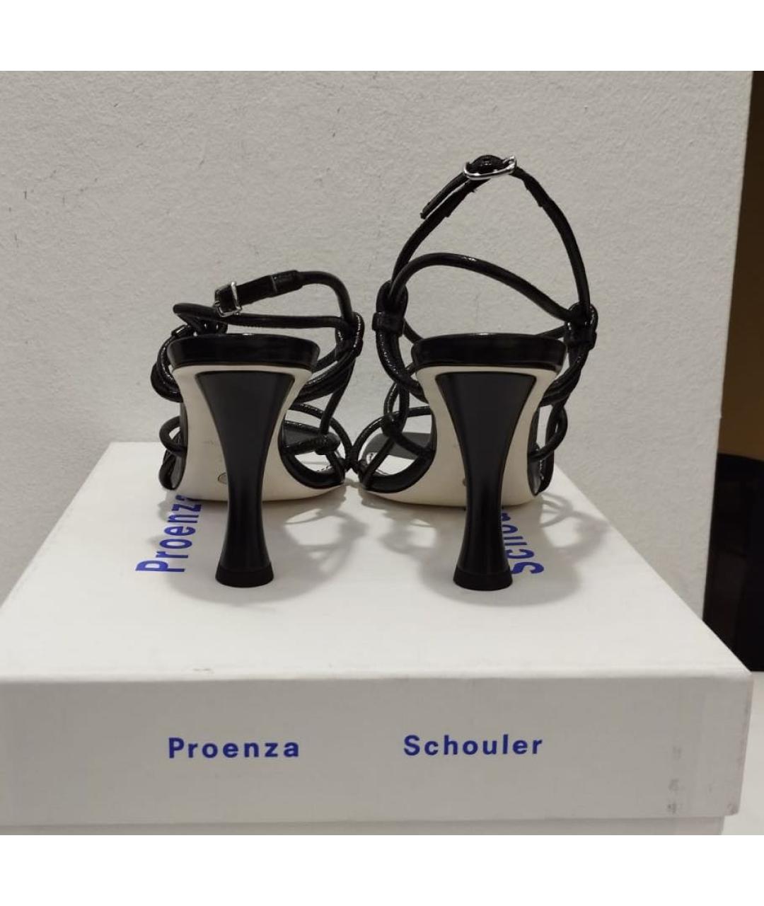 PROENZA SCHOULER Черные кожаные босоножки, фото 3