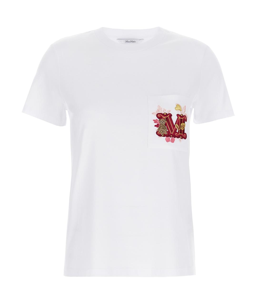 MAX MARA Белая хлопковая футболка, фото 1