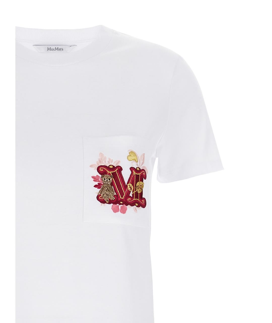MAX MARA Белая хлопковая футболка, фото 3