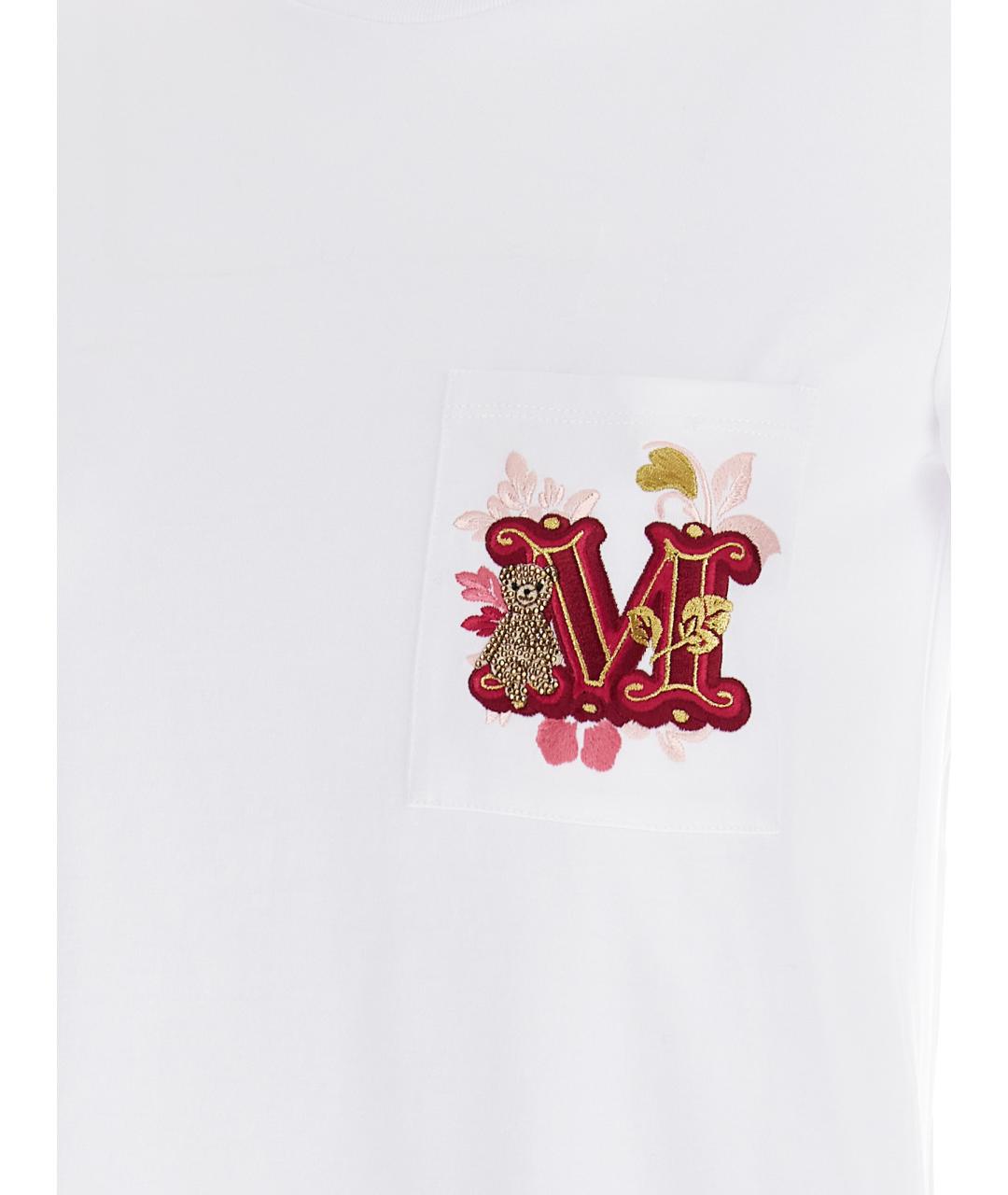 MAX MARA Белая хлопковая футболка, фото 4