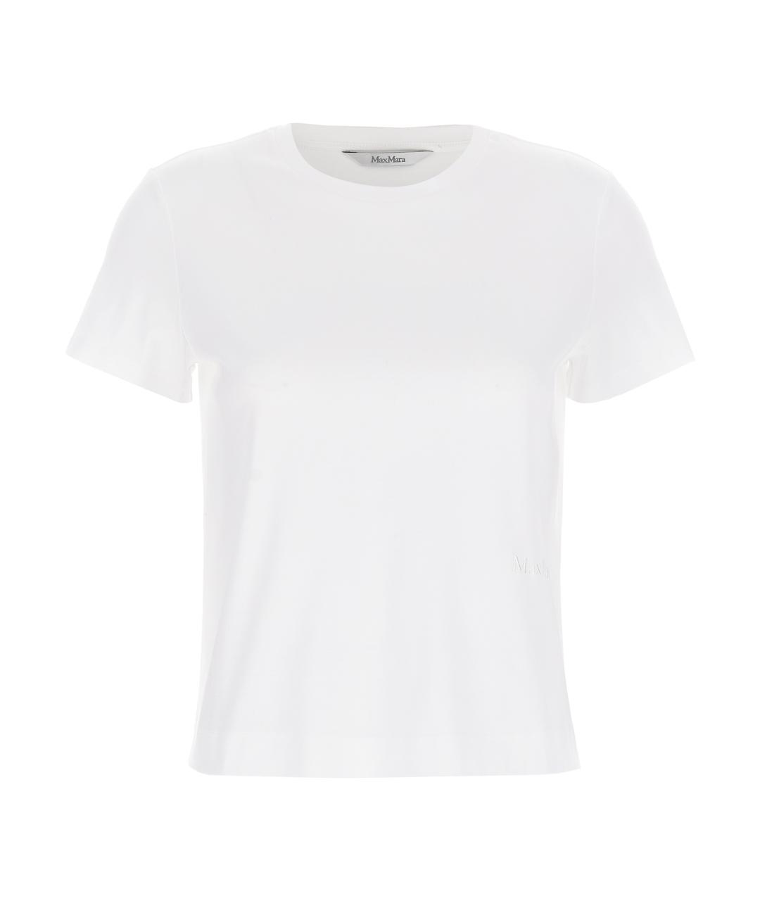 MAX MARA Белая хлопковая футболка, фото 1