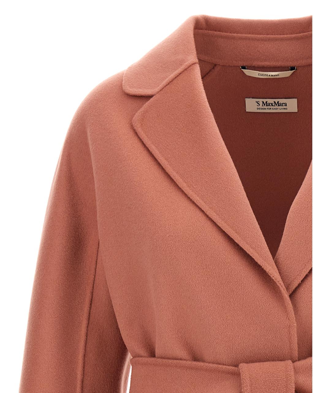 'S MAX MARA Розовое шерстяное пальто, фото 3