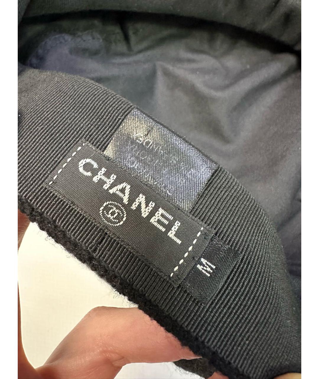 CHANEL Черная шерстяная кепка, фото 5