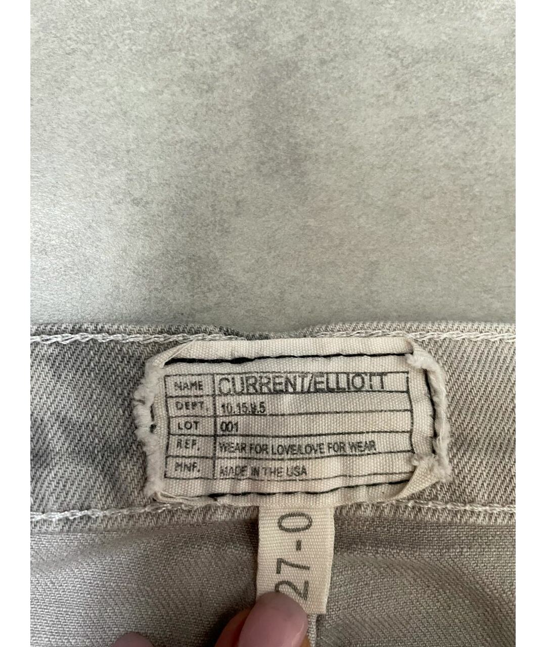 CURRENT/ELLIOTT Серые хлопко-эластановые джинсы слим, фото 6